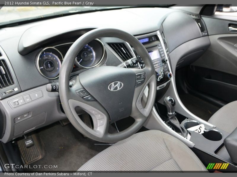 Pacific Blue Pearl / Gray 2012 Hyundai Sonata GLS