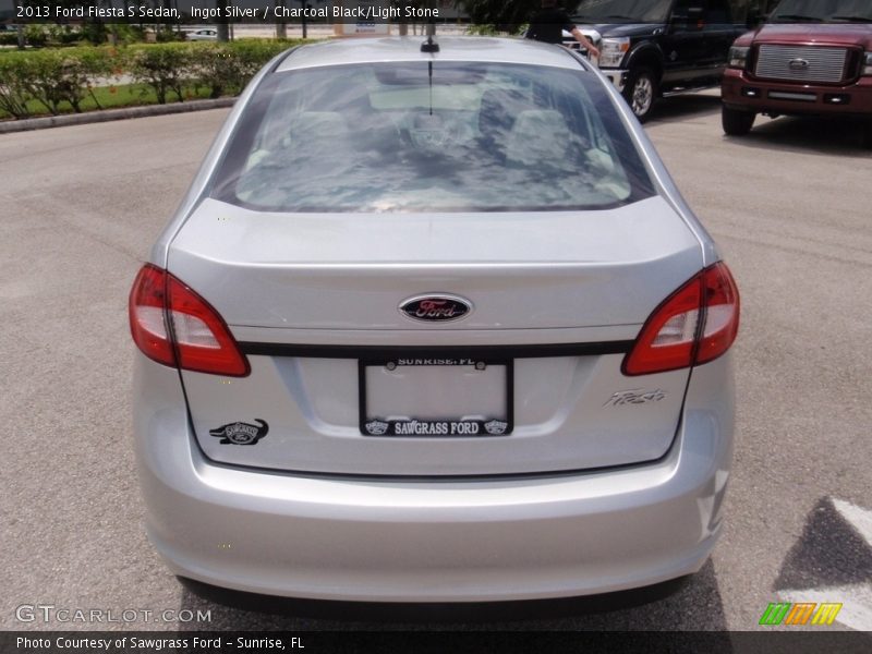 Ingot Silver / Charcoal Black/Light Stone 2013 Ford Fiesta S Sedan