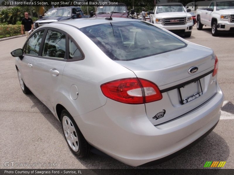 Ingot Silver / Charcoal Black/Light Stone 2013 Ford Fiesta S Sedan