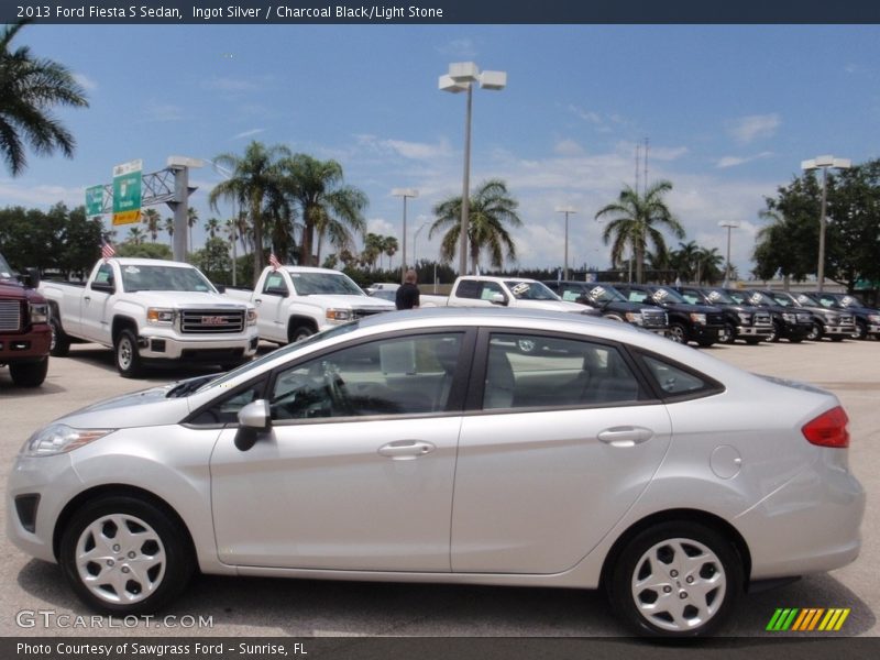 Ingot Silver / Charcoal Black/Light Stone 2013 Ford Fiesta S Sedan