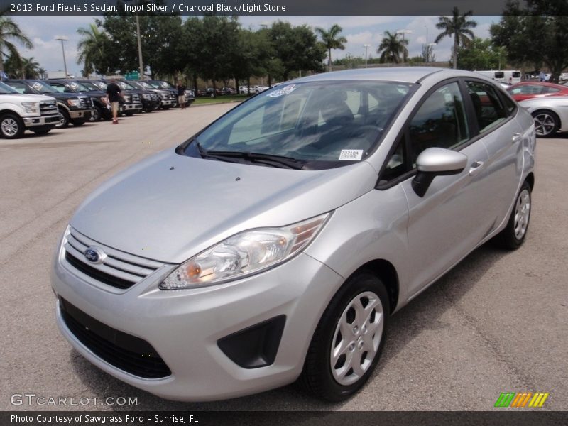 Ingot Silver / Charcoal Black/Light Stone 2013 Ford Fiesta S Sedan