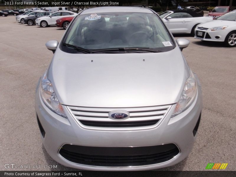 Ingot Silver / Charcoal Black/Light Stone 2013 Ford Fiesta S Sedan