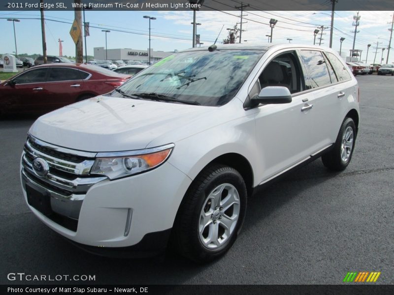 White Platinum Tri-Coat / Medium Light Stone 2011 Ford Edge SEL