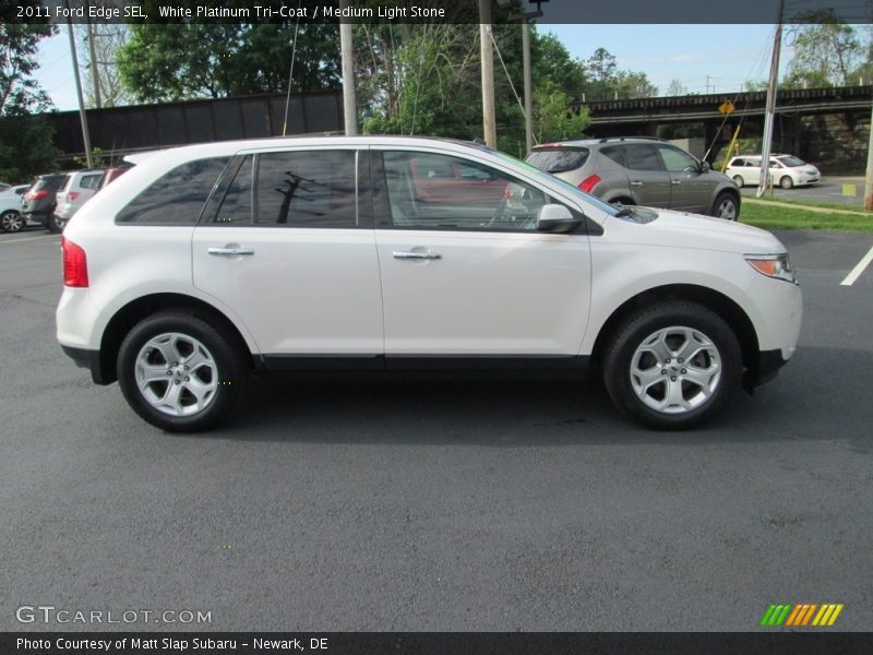 White Platinum Tri-Coat / Medium Light Stone 2011 Ford Edge SEL