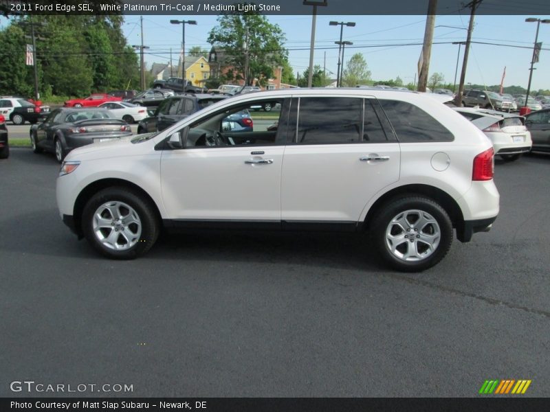 White Platinum Tri-Coat / Medium Light Stone 2011 Ford Edge SEL