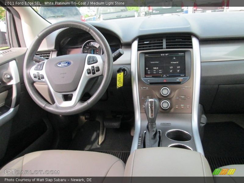 White Platinum Tri-Coat / Medium Light Stone 2011 Ford Edge SEL