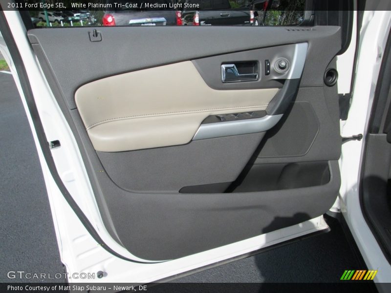 White Platinum Tri-Coat / Medium Light Stone 2011 Ford Edge SEL