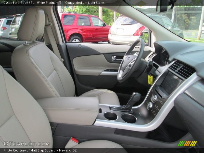 White Platinum Tri-Coat / Medium Light Stone 2011 Ford Edge SEL