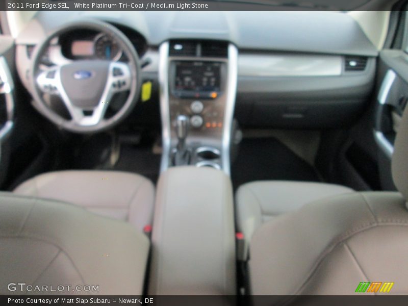White Platinum Tri-Coat / Medium Light Stone 2011 Ford Edge SEL
