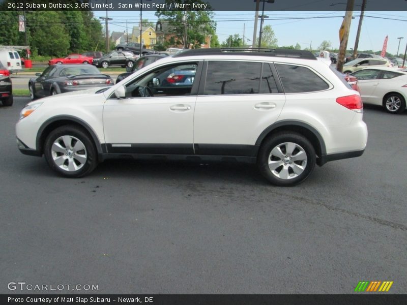 Satin White Pearl / Warm Ivory 2012 Subaru Outback 3.6R Limited