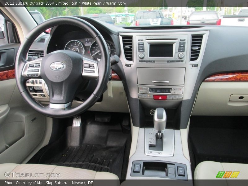 Satin White Pearl / Warm Ivory 2012 Subaru Outback 3.6R Limited