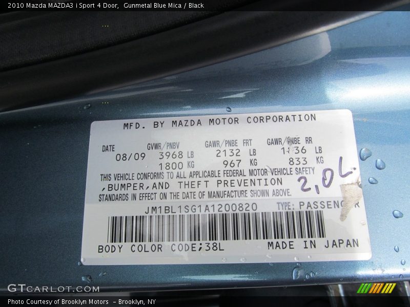 Gunmetal Blue Mica / Black 2010 Mazda MAZDA3 i Sport 4 Door