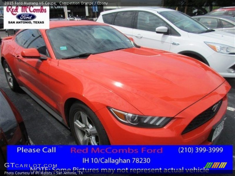 Competition Orange / Ebony 2015 Ford Mustang V6 Coupe