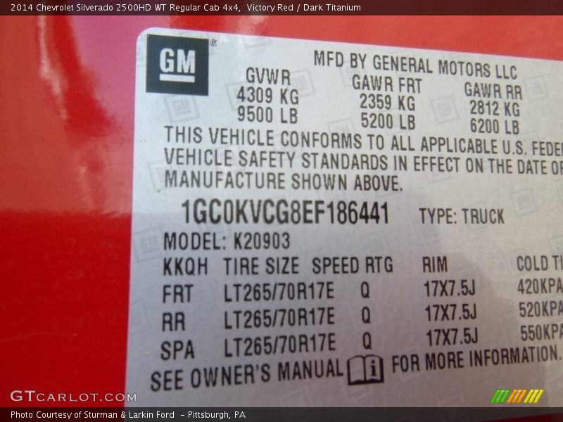 Victory Red / Dark Titanium 2014 Chevrolet Silverado 2500HD WT Regular Cab 4x4