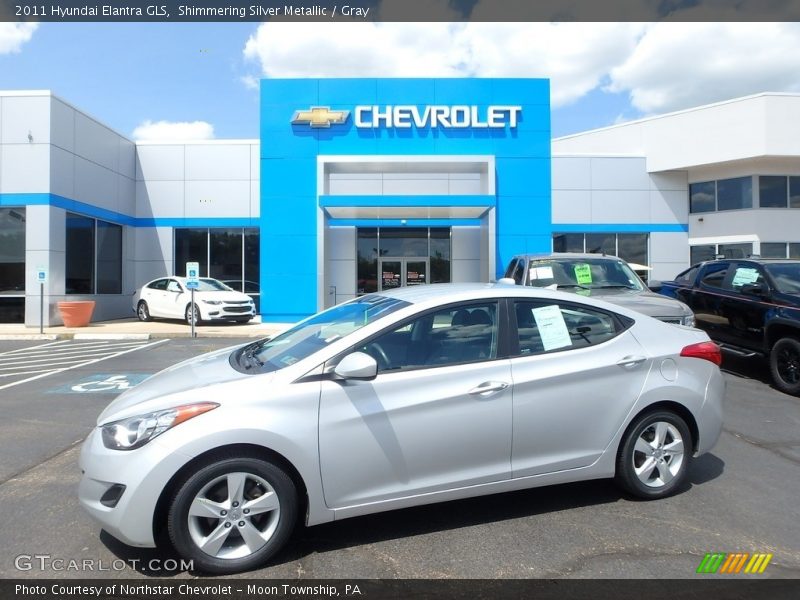 Shimmering Silver Metallic / Gray 2011 Hyundai Elantra GLS