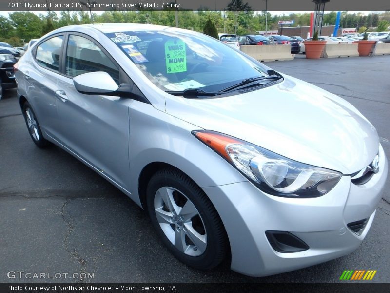 Shimmering Silver Metallic / Gray 2011 Hyundai Elantra GLS