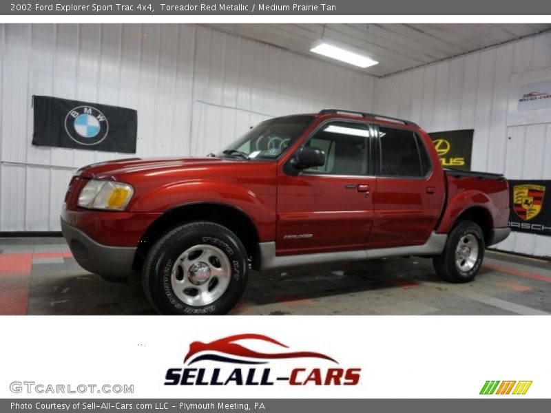 Toreador Red Metallic / Medium Prairie Tan 2002 Ford Explorer Sport Trac 4x4