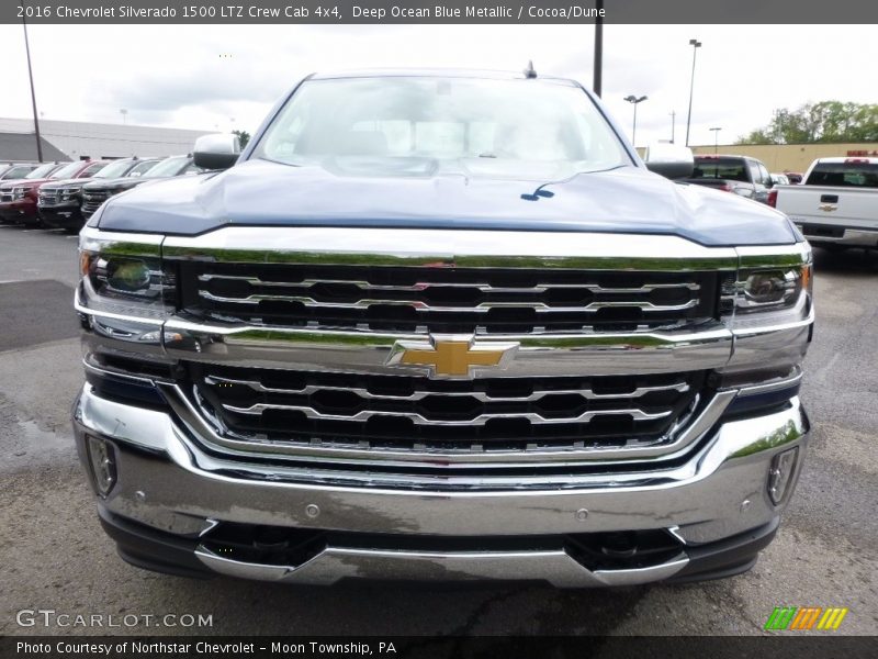 Deep Ocean Blue Metallic / Cocoa/Dune 2016 Chevrolet Silverado 1500 LTZ Crew Cab 4x4
