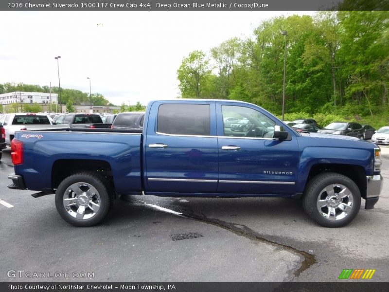 Deep Ocean Blue Metallic / Cocoa/Dune 2016 Chevrolet Silverado 1500 LTZ Crew Cab 4x4