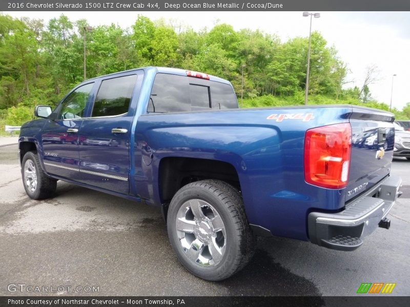 Deep Ocean Blue Metallic / Cocoa/Dune 2016 Chevrolet Silverado 1500 LTZ Crew Cab 4x4