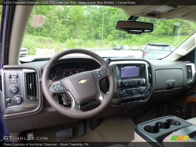 Deep Ocean Blue Metallic / Cocoa/Dune 2016 Chevrolet Silverado 1500 LTZ Crew Cab 4x4