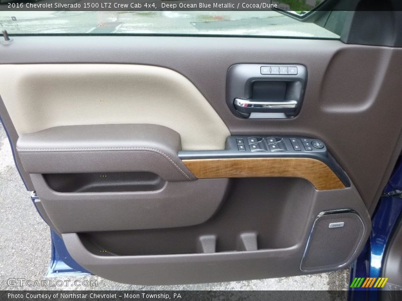 Deep Ocean Blue Metallic / Cocoa/Dune 2016 Chevrolet Silverado 1500 LTZ Crew Cab 4x4