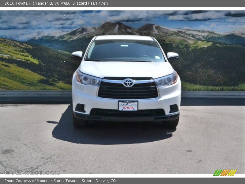 Blizzard Pearl / Ash 2016 Toyota Highlander LE V6 AWD