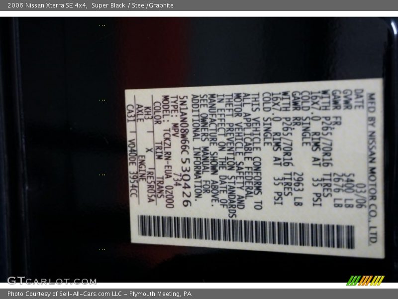 Super Black / Steel/Graphite 2006 Nissan Xterra SE 4x4