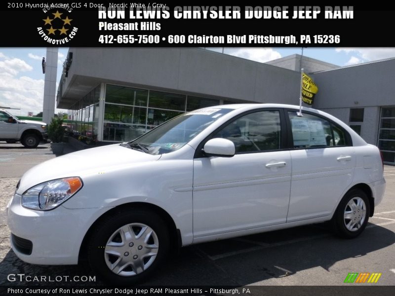 Nordic White / Gray 2010 Hyundai Accent GLS 4 Door