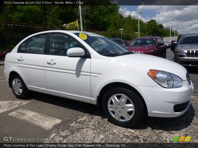 Nordic White / Gray 2010 Hyundai Accent GLS 4 Door