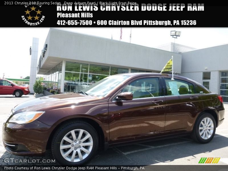 Deep Auburn Pearl / Black/Light Frost Beige 2013 Chrysler 200 Touring Sedan