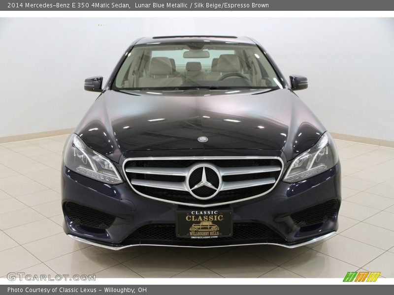 Lunar Blue Metallic / Silk Beige/Espresso Brown 2014 Mercedes-Benz E 350 4Matic Sedan