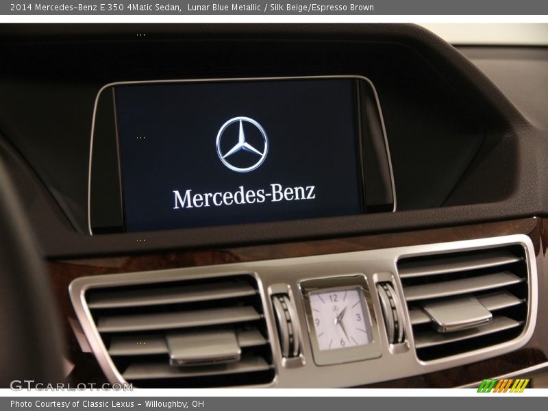 Lunar Blue Metallic / Silk Beige/Espresso Brown 2014 Mercedes-Benz E 350 4Matic Sedan