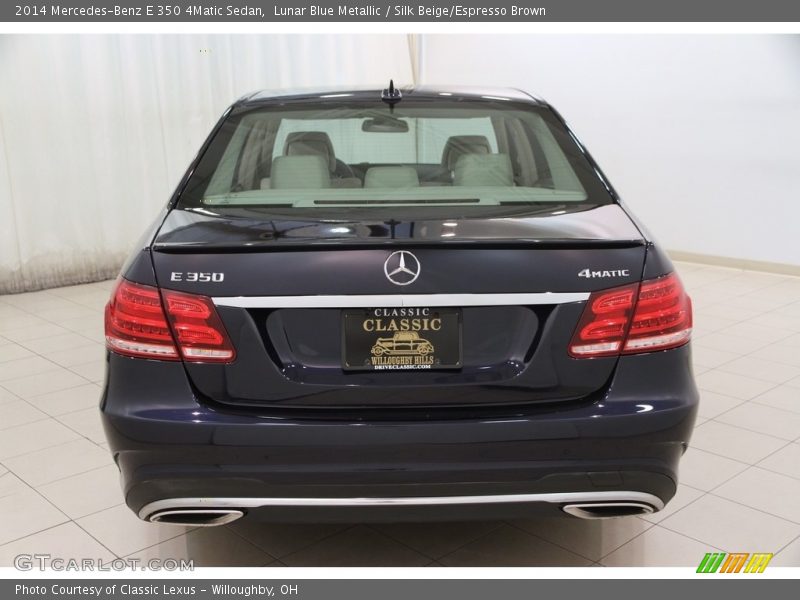 Lunar Blue Metallic / Silk Beige/Espresso Brown 2014 Mercedes-Benz E 350 4Matic Sedan