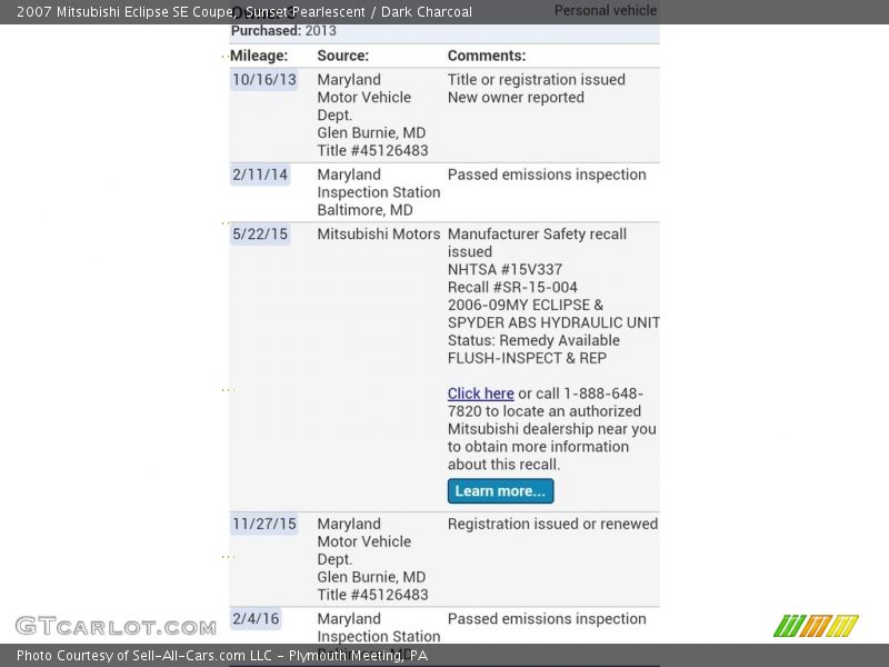 Sunset Pearlescent / Dark Charcoal 2007 Mitsubishi Eclipse SE Coupe