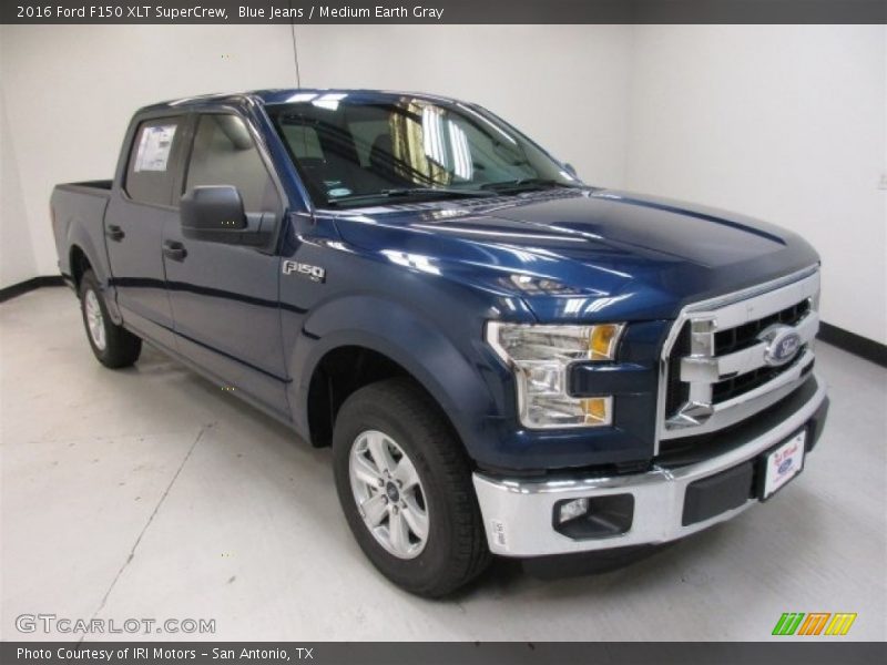 Blue Jeans / Medium Earth Gray 2016 Ford F150 XLT SuperCrew