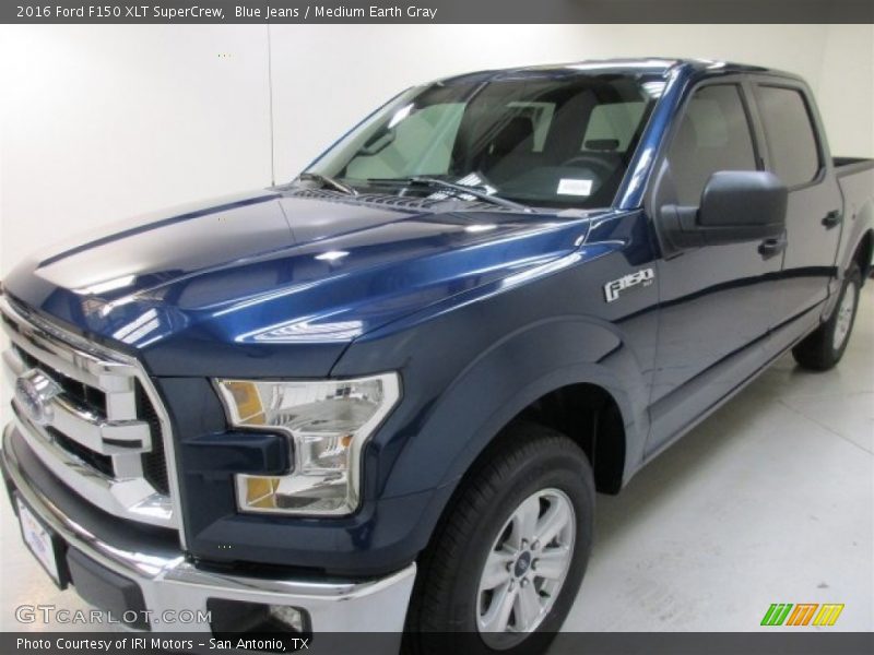 Blue Jeans / Medium Earth Gray 2016 Ford F150 XLT SuperCrew