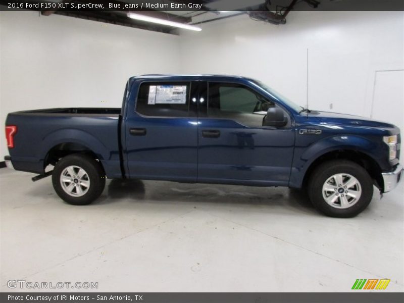 Blue Jeans / Medium Earth Gray 2016 Ford F150 XLT SuperCrew