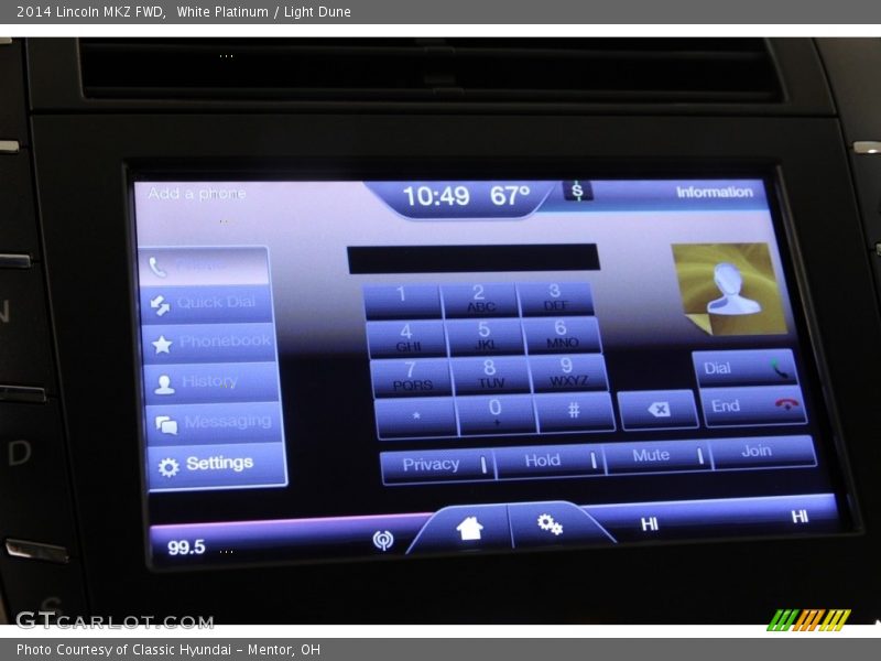 White Platinum / Light Dune 2014 Lincoln MKZ FWD