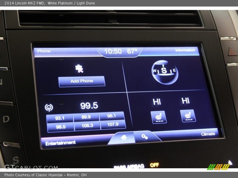 White Platinum / Light Dune 2014 Lincoln MKZ FWD