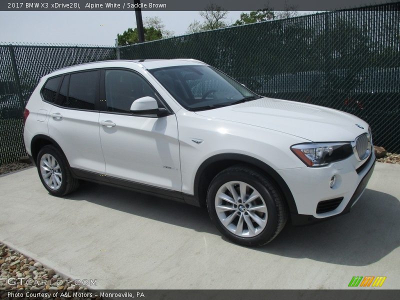 Alpine White / Saddle Brown 2017 BMW X3 xDrive28i