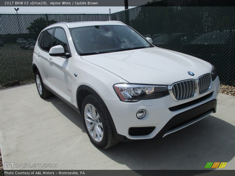 Alpine White / Saddle Brown 2017 BMW X3 xDrive28i