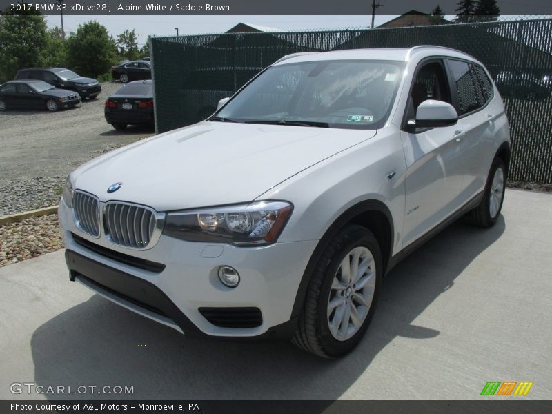 Alpine White / Saddle Brown 2017 BMW X3 xDrive28i