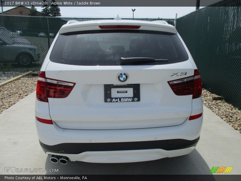 Alpine White / Saddle Brown 2017 BMW X3 xDrive28i