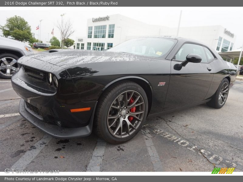 Pitch Black / Black/Ruby Red 2016 Dodge Challenger SRT 392