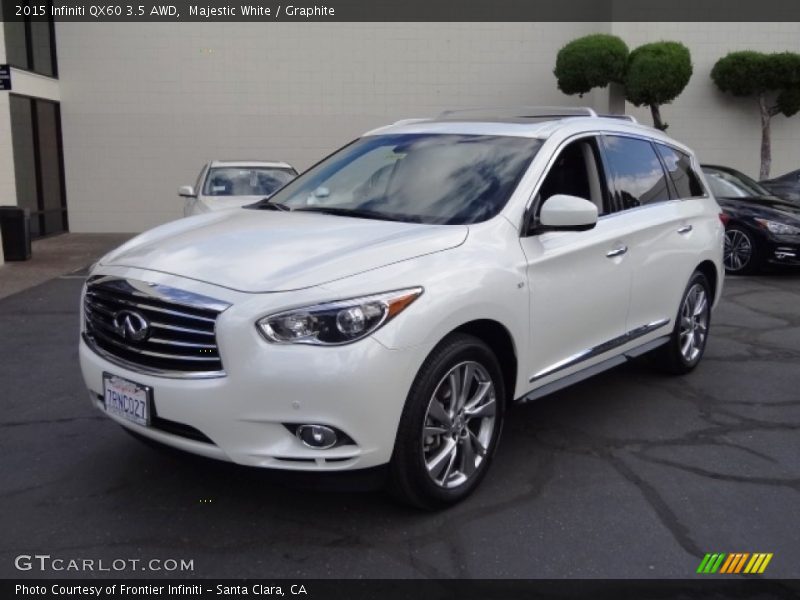 Majestic White / Graphite 2015 Infiniti QX60 3.5 AWD
