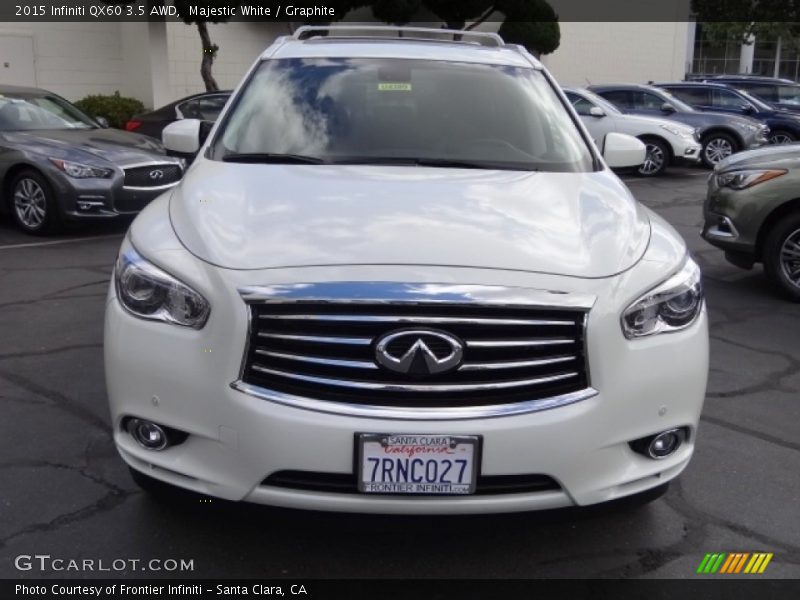 Majestic White / Graphite 2015 Infiniti QX60 3.5 AWD