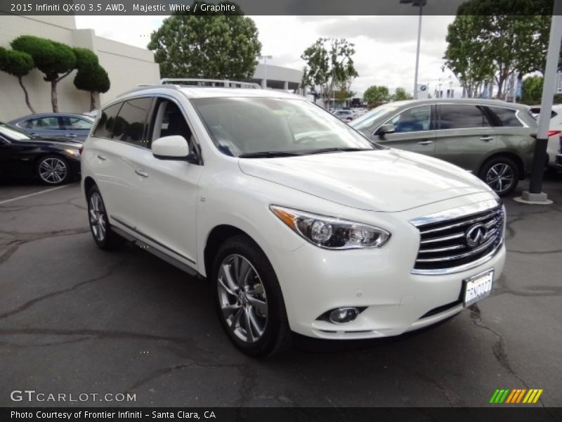 Majestic White / Graphite 2015 Infiniti QX60 3.5 AWD