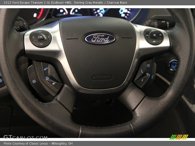 Sterling Gray Metallic / Charcoal Black 2013 Ford Escape Titanium 2.0L EcoBoost 4WD