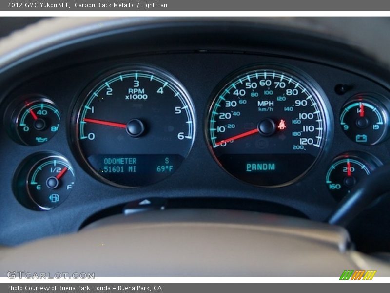 Carbon Black Metallic / Light Tan 2012 GMC Yukon SLT